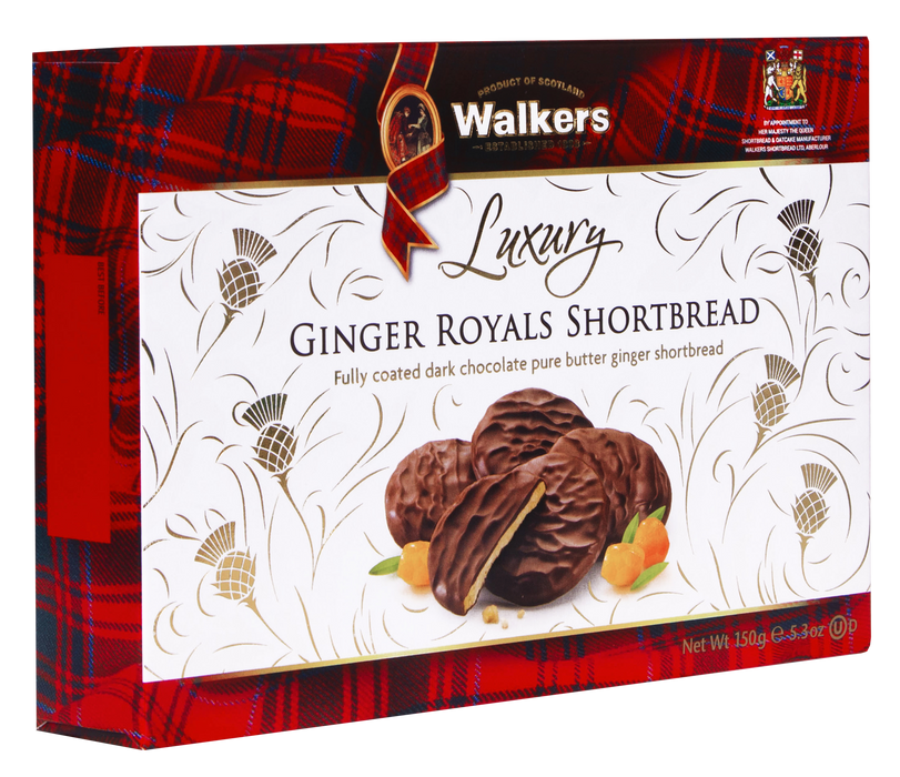 Walkers Dark Chocolate Ginger Royals Shortbread 150g
