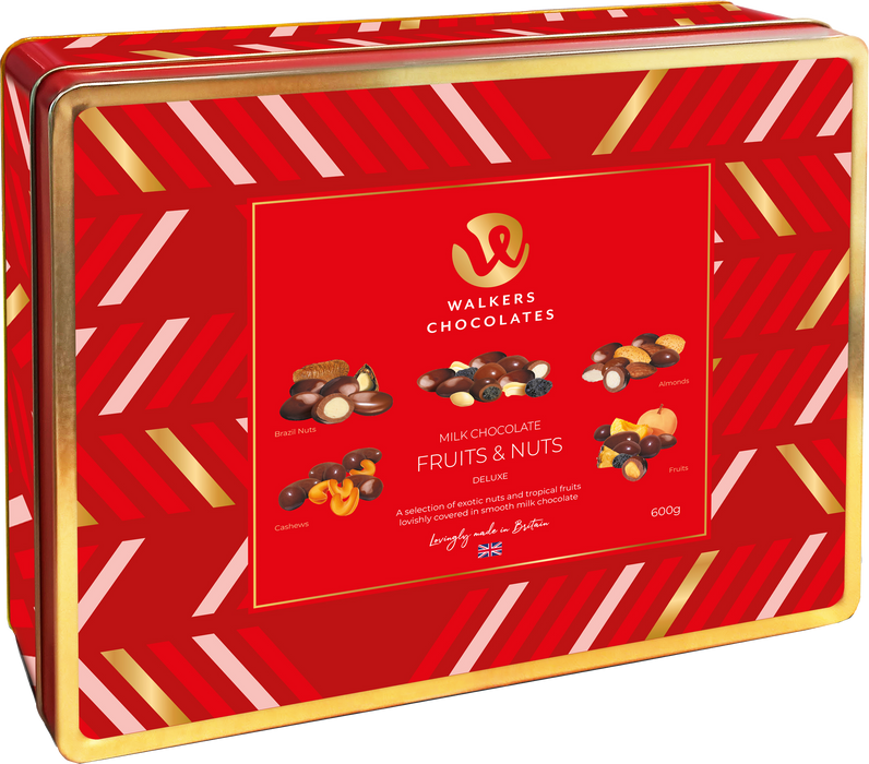 Walkers Luxury Milk Chocolate Covered Fruits and Nuts Tin