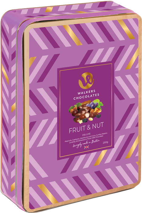 Walkers Milk Chocolate Fruit & Nut Embossed Tin