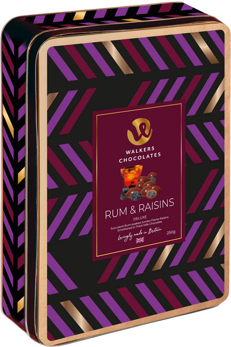 Walkers Milk Chocolate Rum & Raisin Embossed Tin