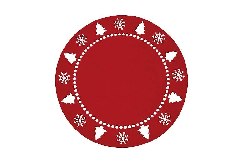 Walton & Co Festive Felt Red Placemat