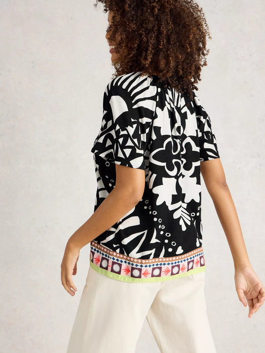 White Stuff Women's Imogen Sleeveless Top In Navy Print