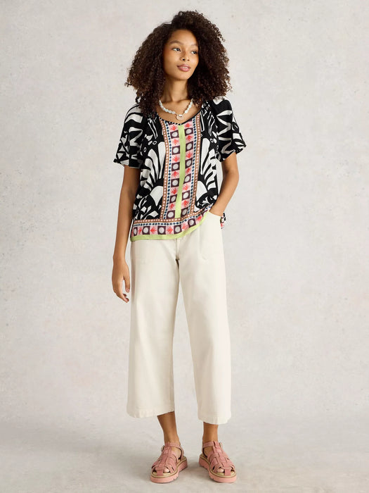 White Stuff Women's Imogen Sleeveless Top In Navy Print