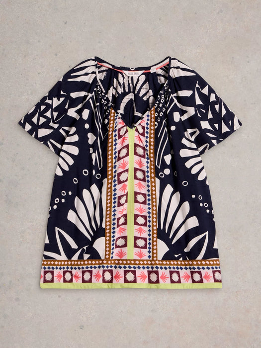 White Stuff Women's Imogen Sleeveless Top In Navy Print