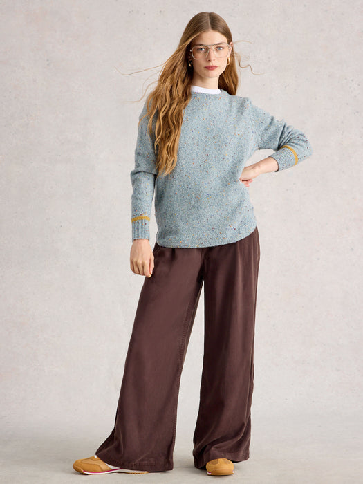 White Stuff Women's Talia Nep Crew neck Jumper In Dusk Green