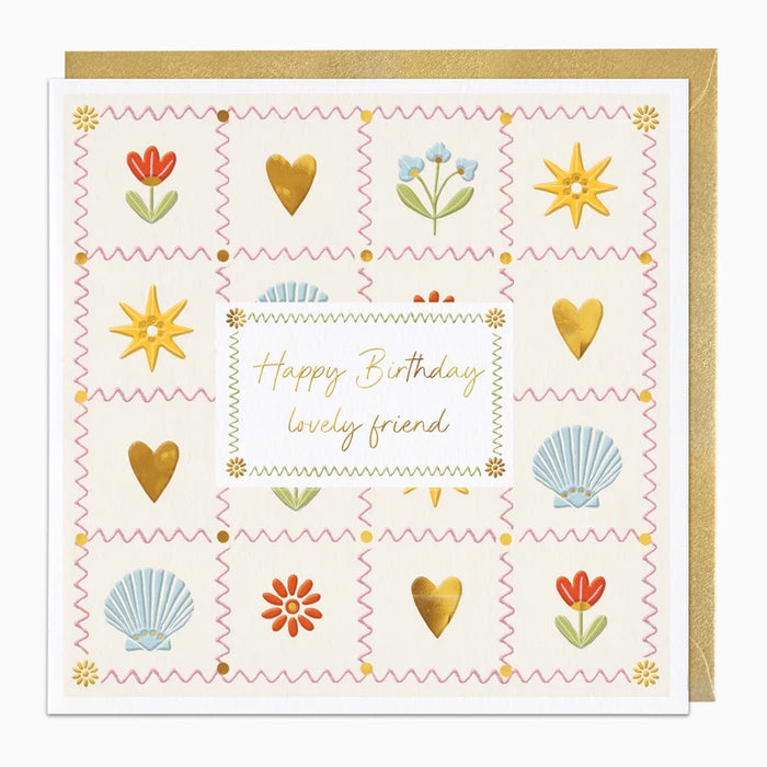 Whistlefish Coastal Patch Lovely Friend Birthday Card