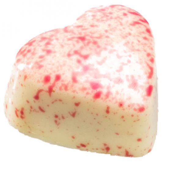 White Chocolate Strawberry Heart Ganache