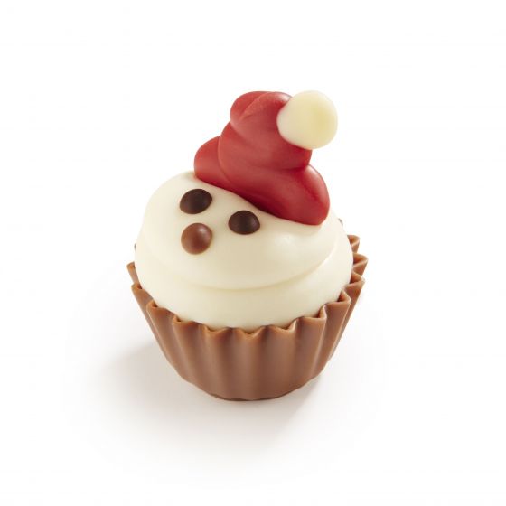 White Chocolate Snowman Salted Caramel Cupcake