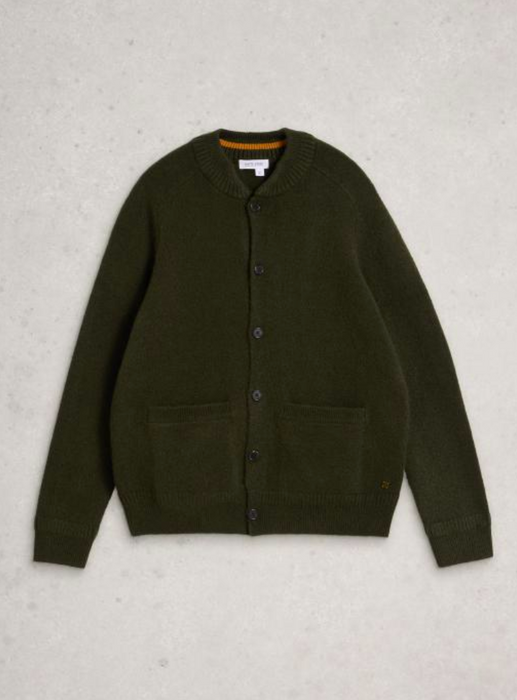 White Stuff Men's Bomber Cardigan In DK Green