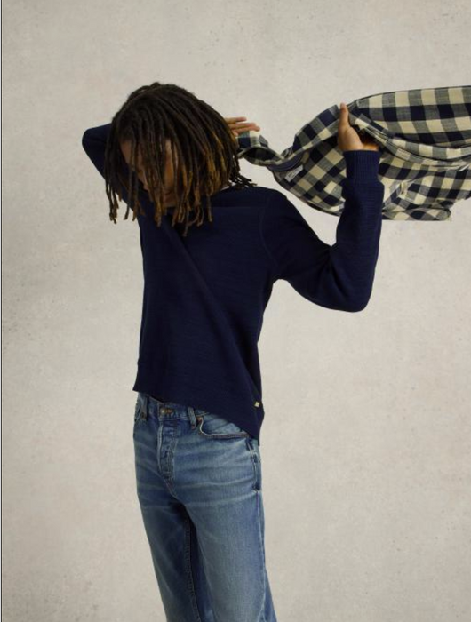 White Stuff Men's Attadale Crew Neck Jumper In Dark Navy