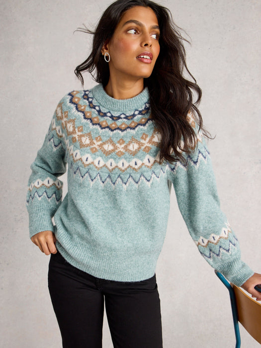 White Stuff Women's Arctic Fairisle Jumper In Blue Multi