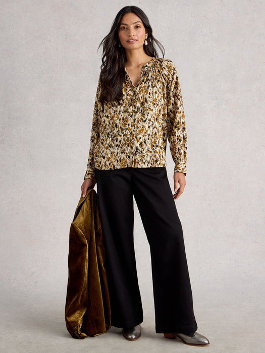 White Stuff Women's Ari Metallic Top In Chartreuse Multi