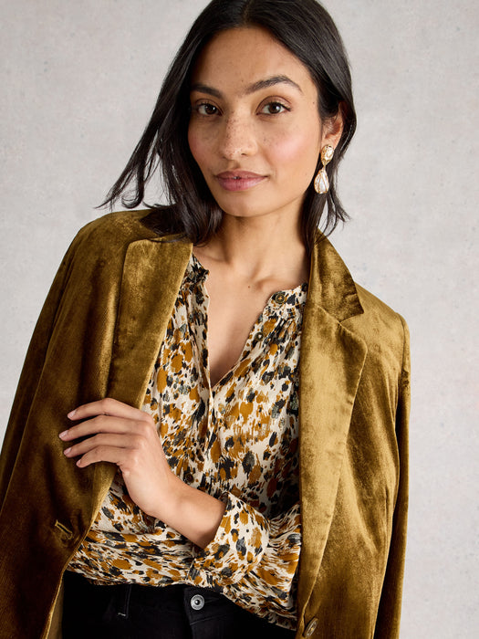 White Stuff Women's Ari Metallic Top In Chartreuse Multi