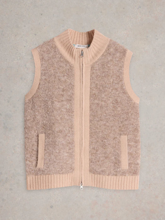 White Stuff Women's Becky Boucle Gilet In Light Natural