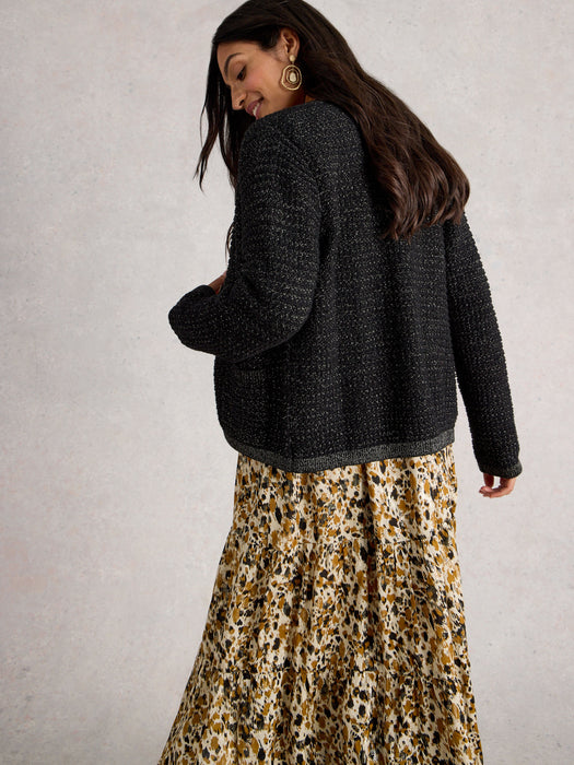White Stuff Women's Belle Sparkle Cardi In Pure Black
