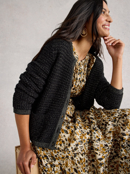 White Stuff Women's Belle Sparkle Cardi In Pure Black