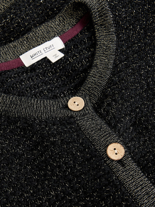 White Stuff Women's Belle Sparkle Cardi In Pure Black