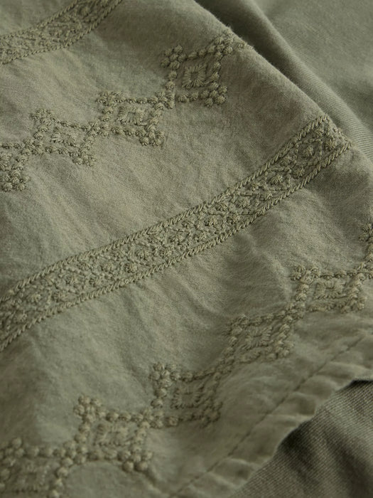 White Stuff Women's Betty Broderie Tee In Khaki Green