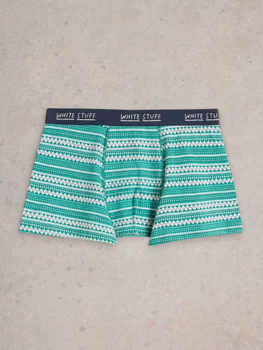 White Stuff Men's Boxers In A Cracker In Teal Print