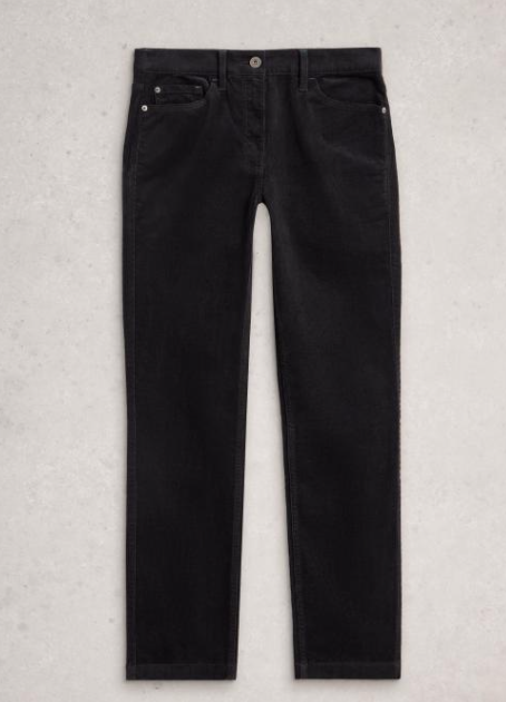 White Stuff Women's Brooke Cord Straight Trouser In Charcoal Grey