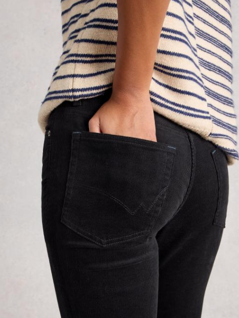 White Stuff Women's Brooke Cord Straight Trouser In Charcoal Grey