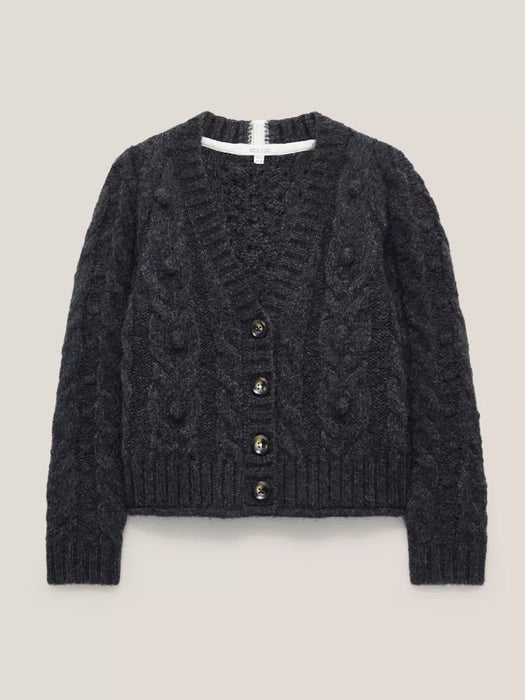 White Stuff Dark Grey Cable Cardi