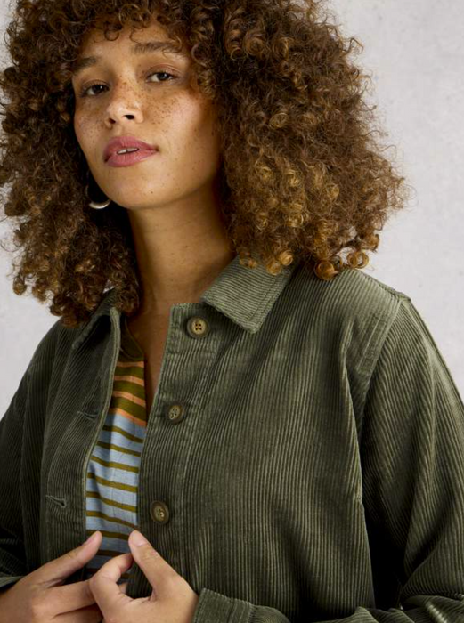 White Stuff Women's Carrie Cord Long Sleeve Jacket In Dusk Green