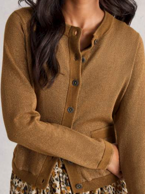 White Stuff Women's Charlotte Sparkle Cardi In Dark Chartreuse