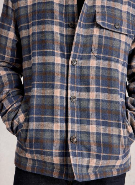 White Stuff Men's Check Borg Trucker In Blue Multi