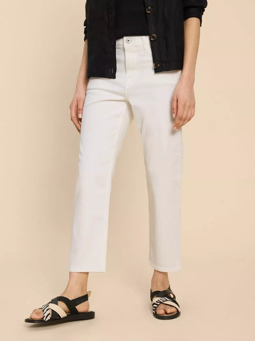 White Stuff Women's Natural White Blake Straight Cropped Jean