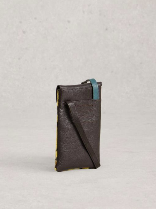 White Stuff Women's Leather Coco Phone Bag In Brown Multi