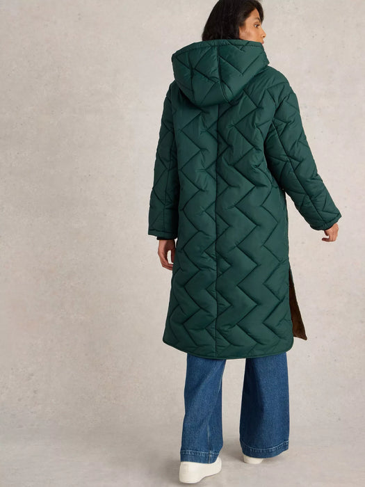 White Stuff Women's Sloane Quilted Coat In Dark Green