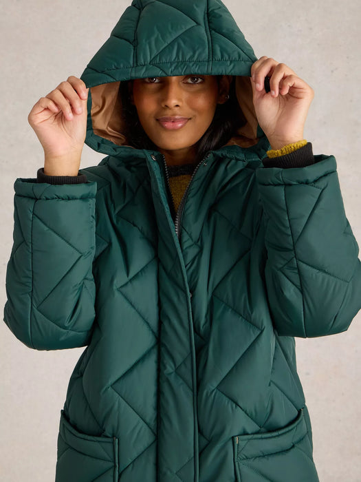 White Stuff Women's Sloane Quilted Coat In Dark Green