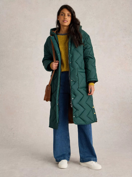 White Stuff Women's Sloane Quilted Coat In Dark Green