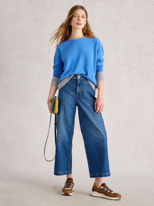 White Stuff Women's Crew Cashmere Jumper In Bright Blue