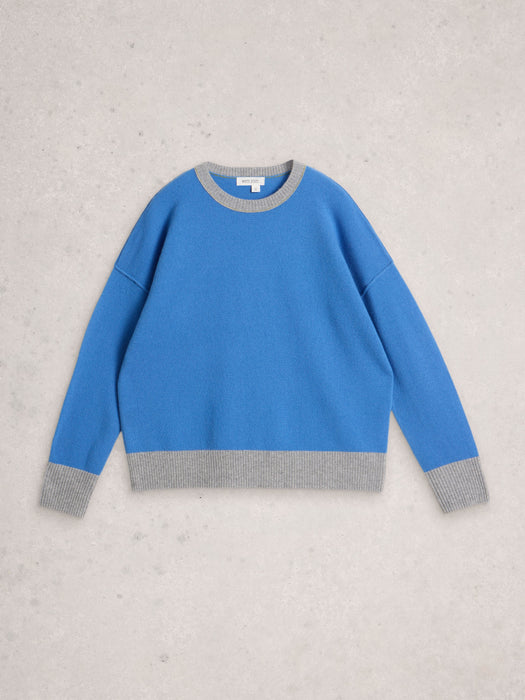 White Stuff Women's Crew Cashmere Jumper In Bright Blue