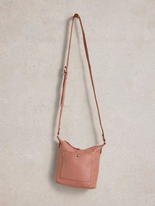 White Stuff Women's Mini Leather Fern Crossbody In Mid Pink