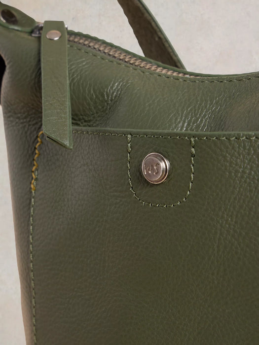 White Stuff Women's Mini Leather Fern Crossbody In Khaki Green