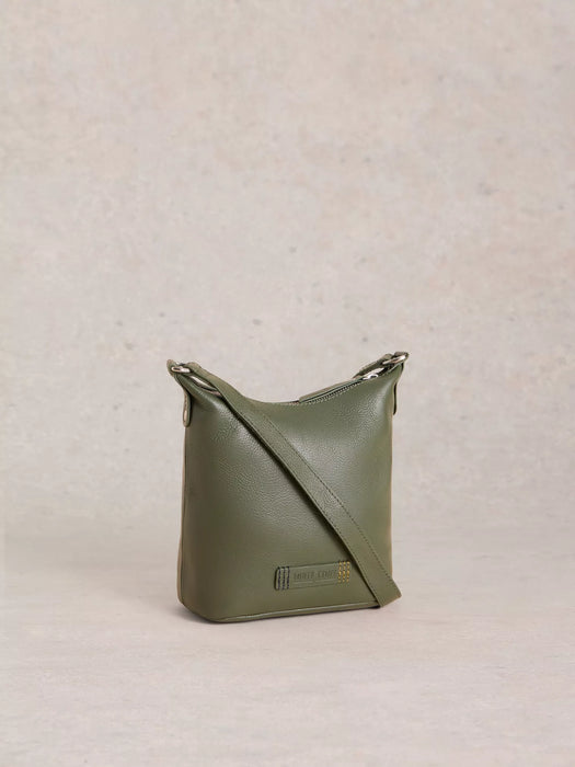 White Stuff Women's Mini Leather Fern Crossbody In Khaki Green