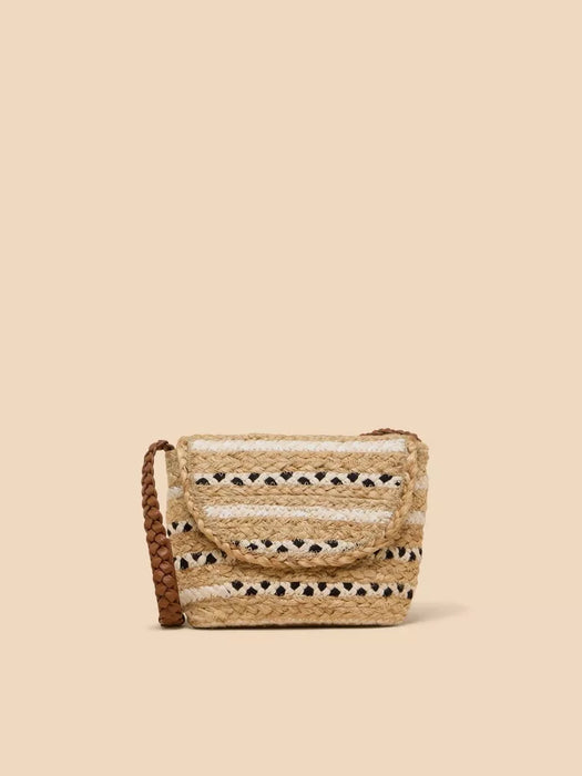 White Stuff Women's Demi Jute Mini Crossbody - Natural Multi