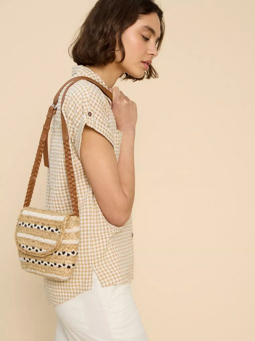 White Stuff Women's Demi Jute Mini Crossbody - Natural Multi