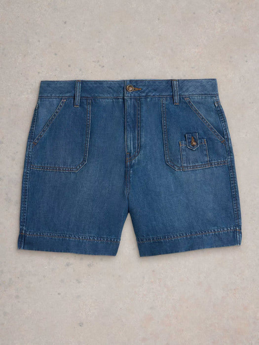 White Stuff Women's Mollie Combat Denim Shorts In Dark Denim