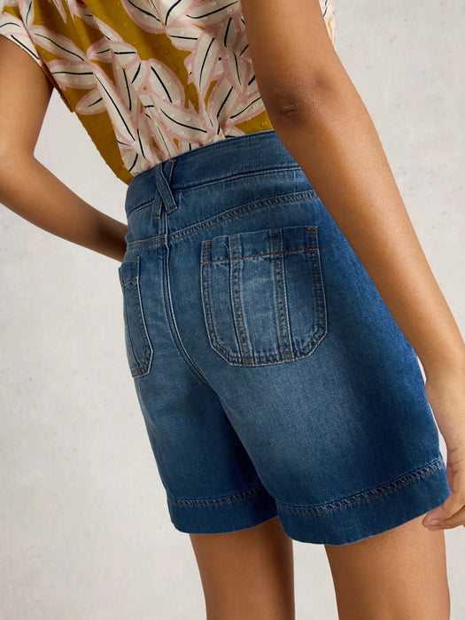 White Stuff Women's Mollie Combat Denim Shorts In Dark Denim