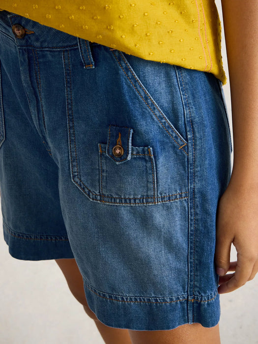 White Stuff Women's Mollie Combat Denim Shorts In Dark Denim