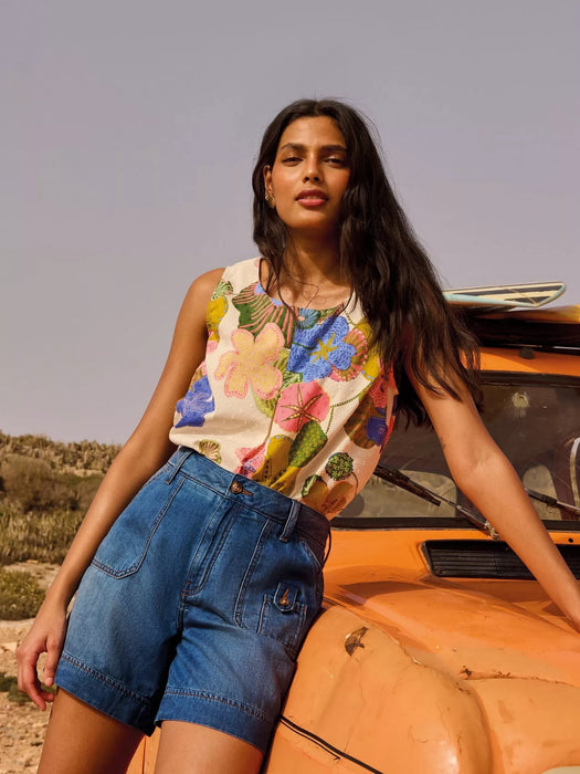 White Stuff Women's Mollie Combat Denim Shorts In Dark Denim