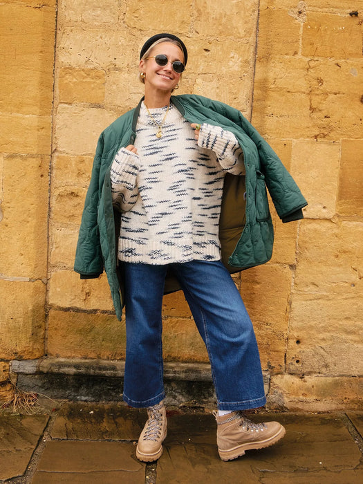 White Stuff Women's Tia Cropped Wide Leg Jean In DK Denim