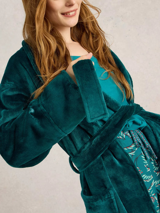 White Stuff Women's Clover Cosy Dressing Gown In Mid Teal