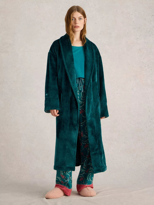 White Stuff Women's Clover Cosy Dressing Gown In Mid Teal