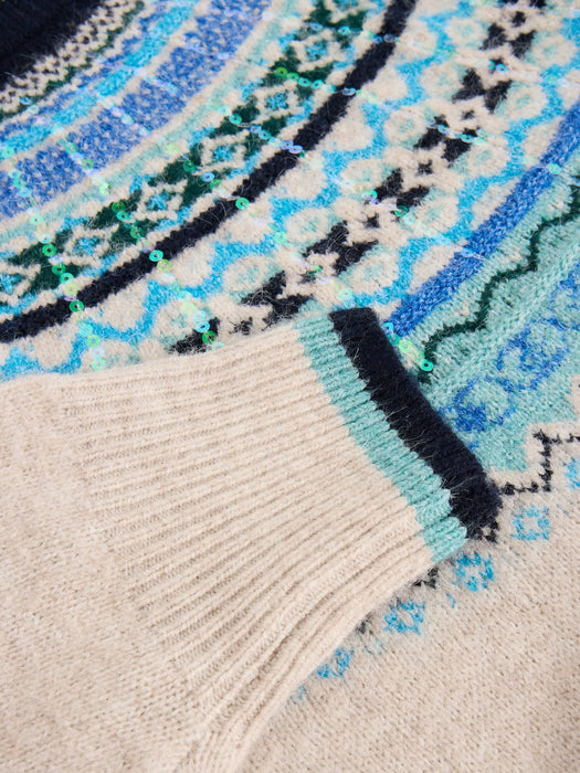 White Stuff Women's Frosted Fairisle Jumper In Natural Multi