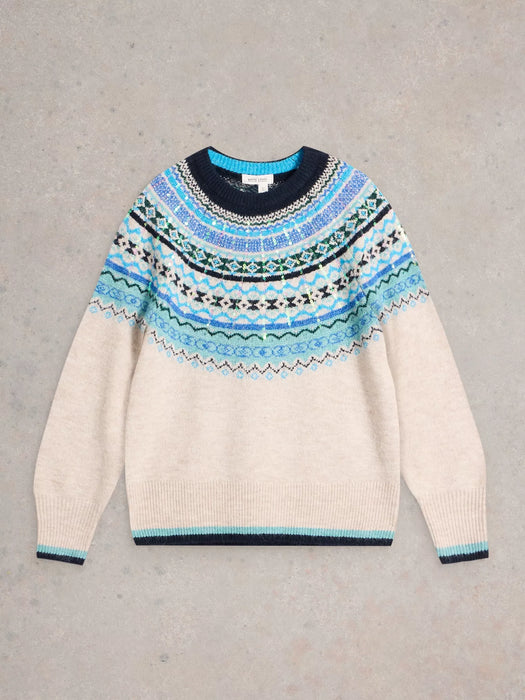 White Stuff Women's Frosted Fairisle Jumper In Natural Multi